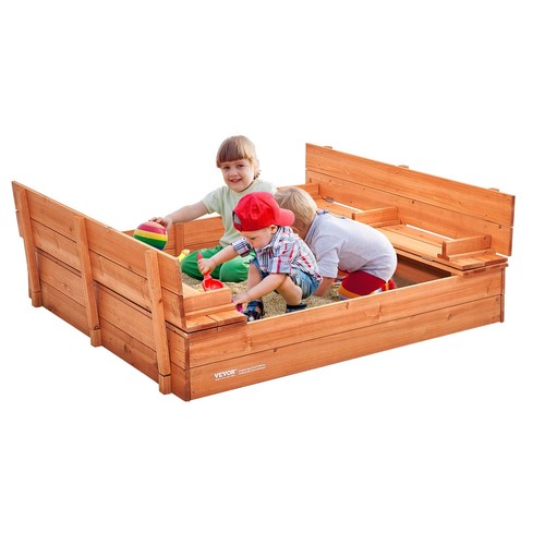 Wooden sandbox for kids x - wooden,